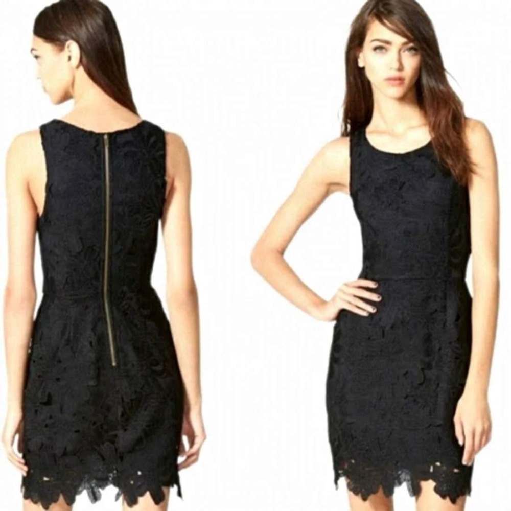 ASTR The Label Lace Dress Women Large Black ALD41078 Cocktail Party LBD Romantic